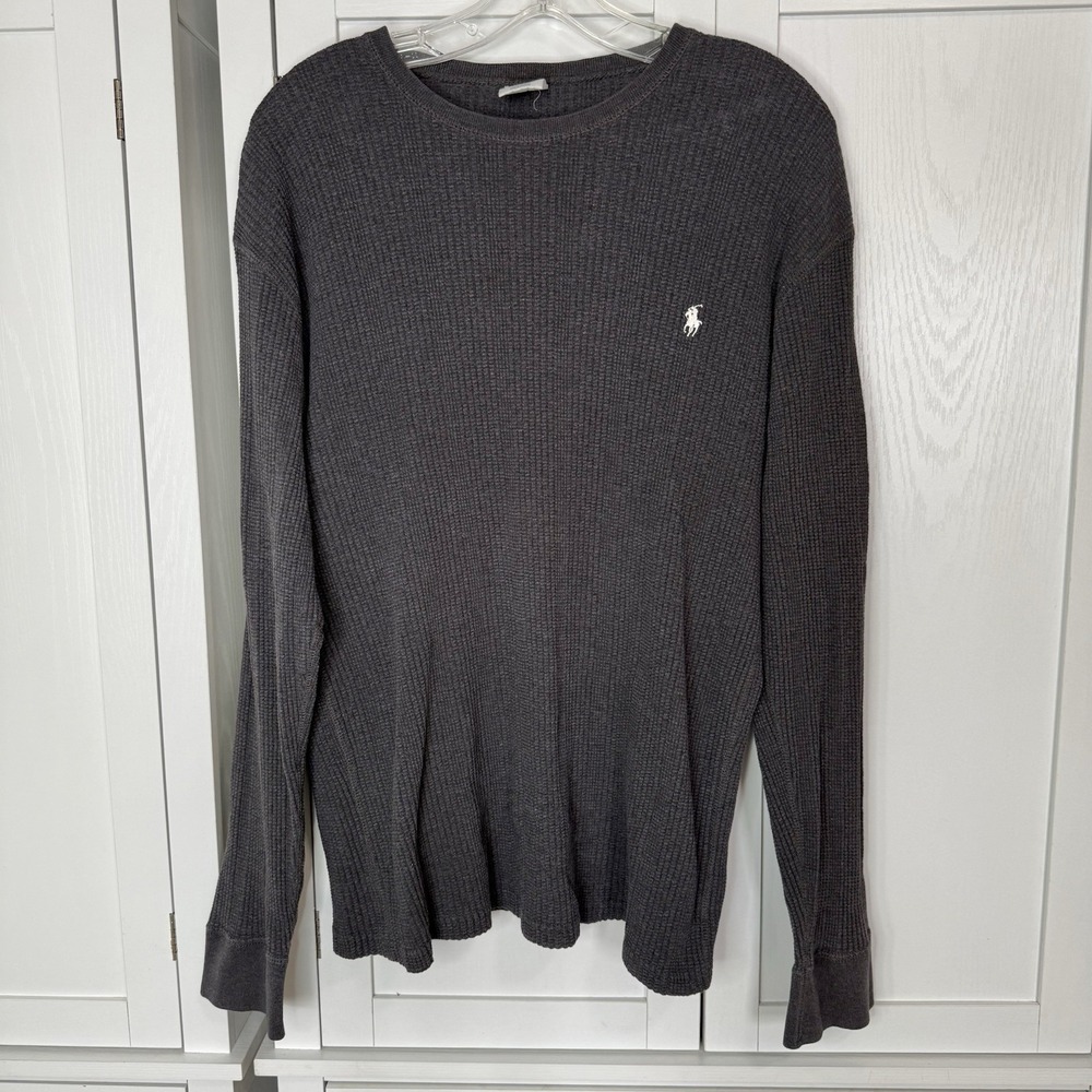 Vintage Polo Ralph Lauren Thermal Waffle Knit Long Sleeve Shirt M 100% Cotton